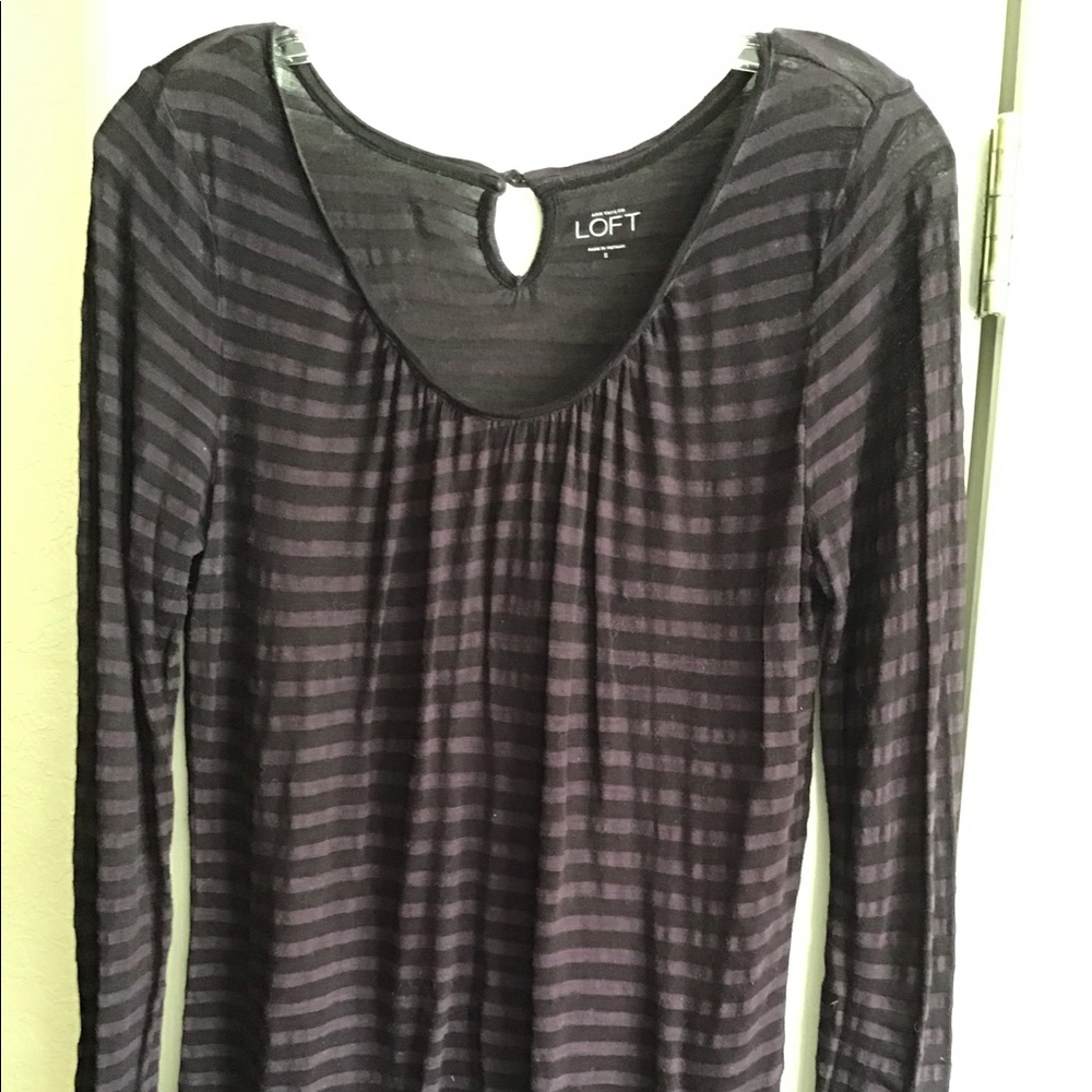 ANN TAYLOR LOFT purple/black stripe